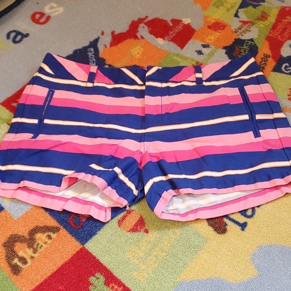 Stylus Women's Pink & Blue Striped Shorts, Sz 10